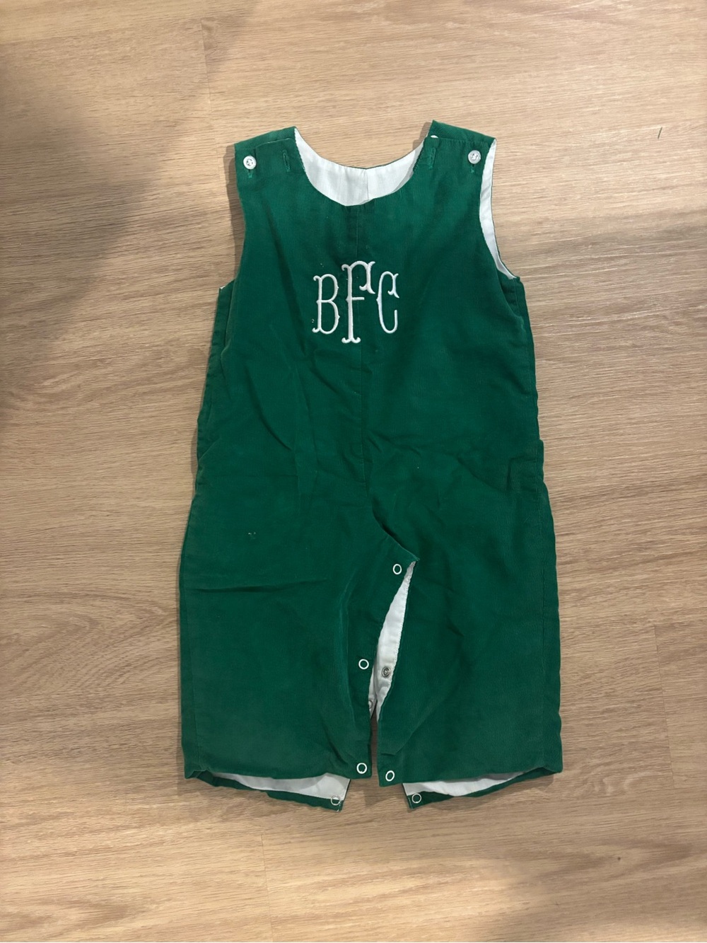 Monogrammed Green Kids One-Piece Romper